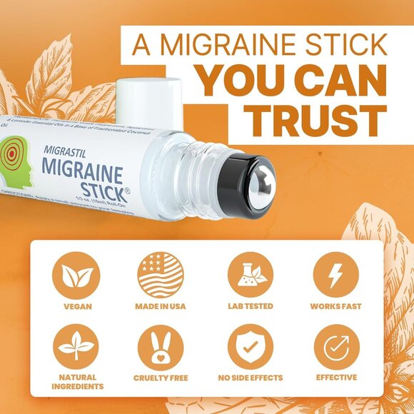 Migraine Stick Rollon - Fast Cooling Comfort for Your Head. Aromatherapy with Pe - Picture 6 of 6